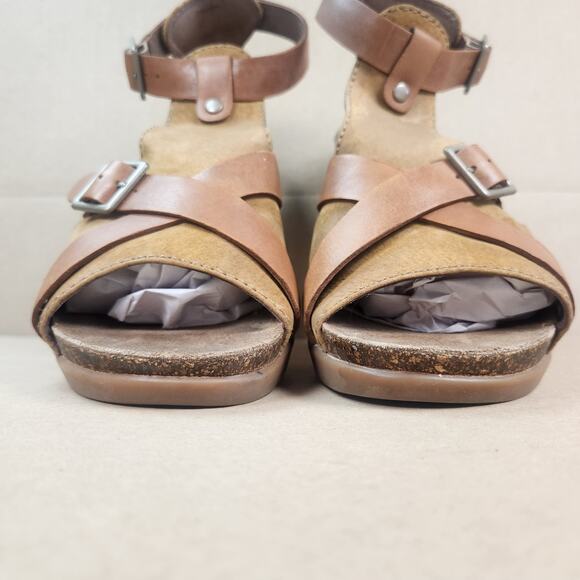 Dansko Dominique Sandals Womens Size 39 US 8 Brown Leather Block Heel GUC - Picture 8 of 16